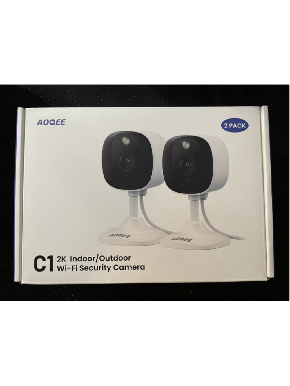 AOQEE C1 2K Indoor/Outdoor WiFi Security Camera 2 Pack Smart Siren-Two Way Audio